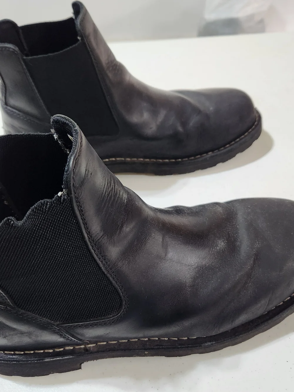 Danner Mens Sz 13 EE Wide Black Leather Chelsea Boots Slip-on